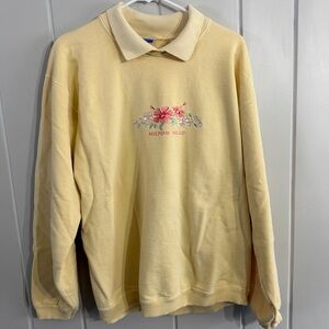 Vintage Hilton Head Embroidered Collared Sweatshirt L